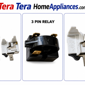 Compressor Relay (3 Pin) + Overload Protector Compatible with Single Door & Double Door Refrigerators (100L–350L) | Compressor Relay Set